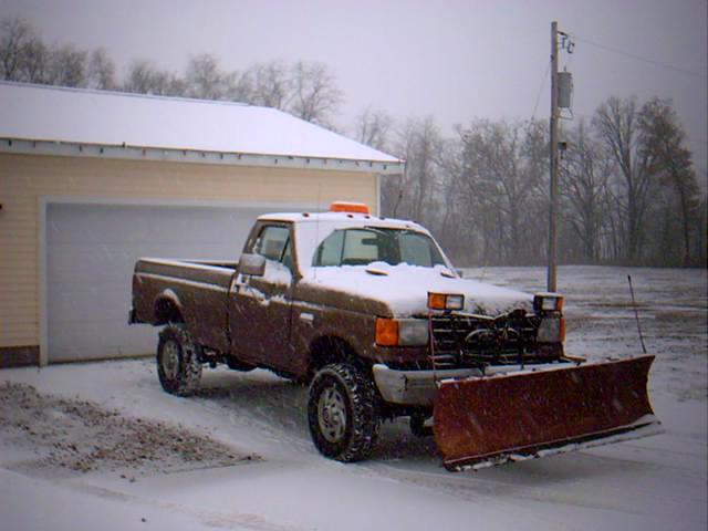 snowin' pretty good now, had to put the plow on