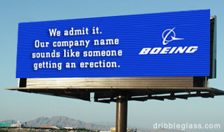 1998 Ford Crown Victoria - A billboard humorously references the company name Boeing.