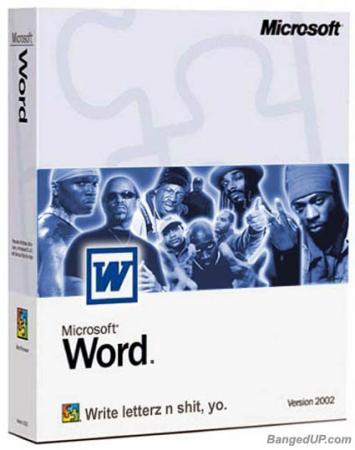 1998 Ford Crown Victoria - This Microsoft Word box features a group of men and the tagline 'Write letterz n shit, yo.'