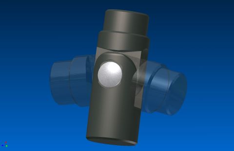 1996 Ford Bronco - This is a 3D rendering of a universal joint, a mechanical component used to transmit rotational power between shafts at an angle.
