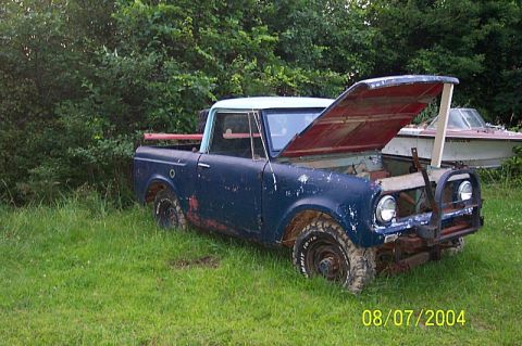 1978 Ford Bronco - This International Harvester Scout pickup truck appears to be from the 1970s, not a 1978 Ford Bronco.