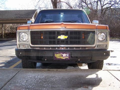 1979 Chevrolet C/K Pickup - This Chevrolet C/K Pickup truck is seen from the front, displaying its grille and bumper.