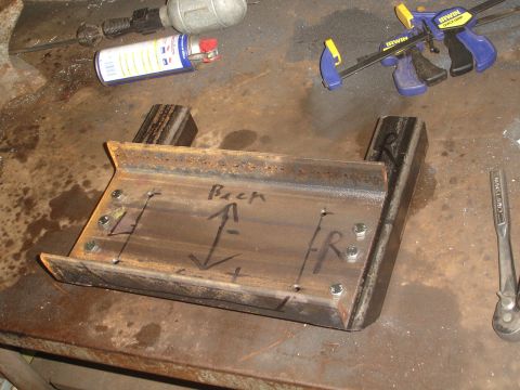 1989 Ford Bronco - Custom metal bracket with markings for fabrication or installation.