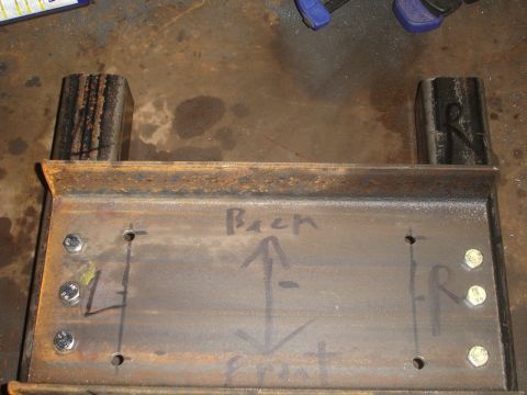 1989 Ford Bronco - Custom metal fabrication with directional markings for assembly.