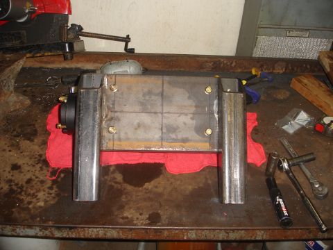 1989 Ford Bronco - Custom winch mount being fabricated from steel plates and tubing.