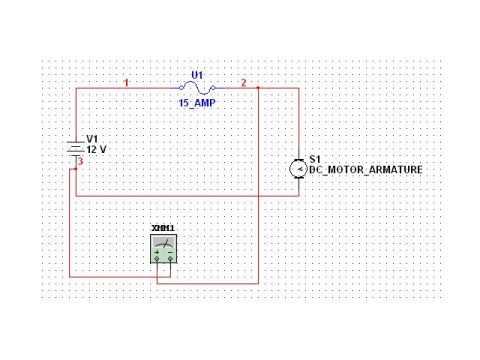 1993 Ford Bronco - Electrical circuit schematic showing a 15 amp fuse, 12V source, DC motor armature, and multimeter.