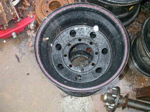 1990 Ford Bronco - 15" wheel, 8 on 6.5" lug pattern, 10" wide, 4" back spacing, like new, 3 available