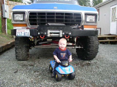 1979 Ford Bronco - My son and his Spderman 4wheeler.