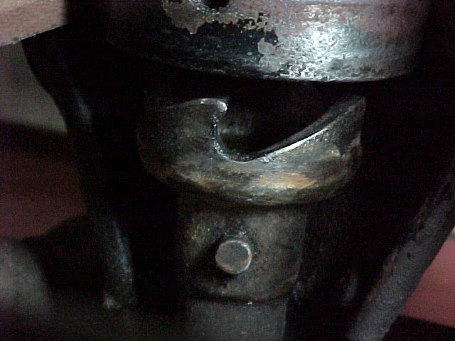 Crank ratchet is riveted in place