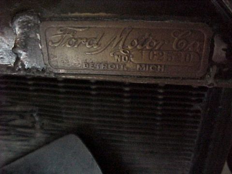 1912 Ford Model T - Radiator placard