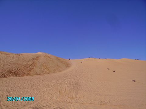 1990 Ford Bronco - ATV riders on sand dunes on a clear day. Date stamp 20/01/2008.