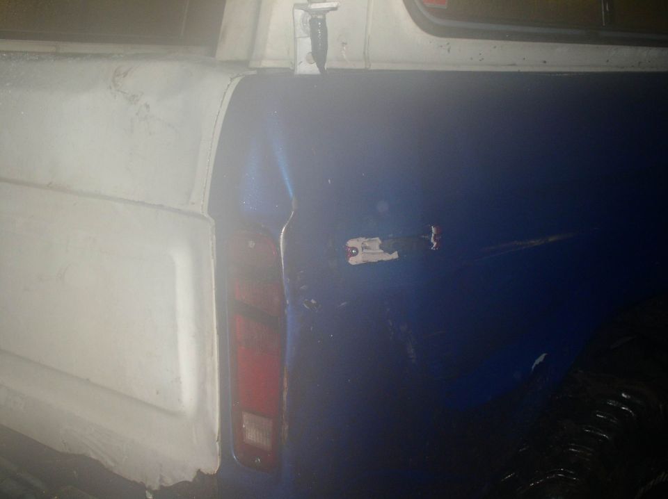 Smacked the rear too.