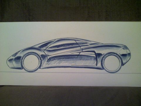 1989 Mazda MX-6 - This is a sketch of a sports car, not a 1989 Mazda MX-6.