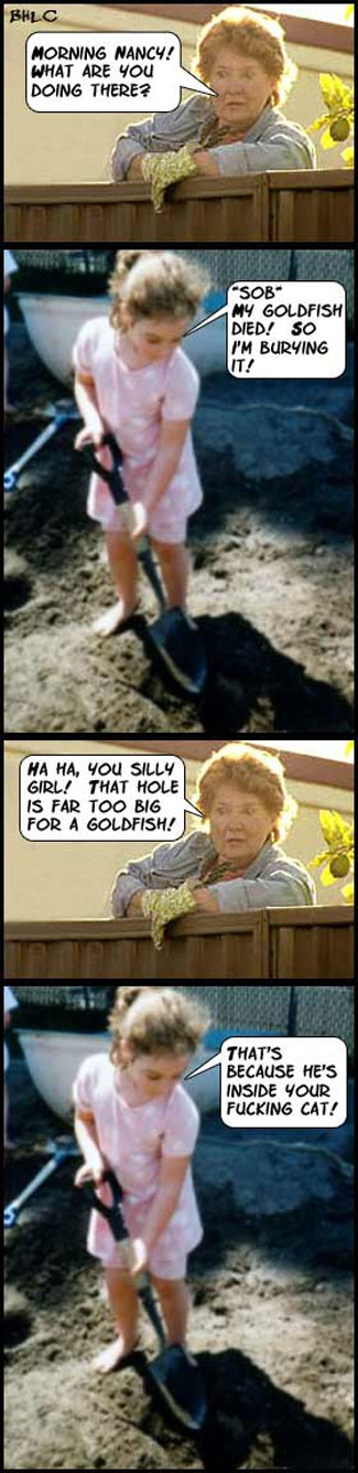 1996 Ford Bronco - A child digs a large hole in the dirt, while an adult woman watches and comments on the size of the hole.