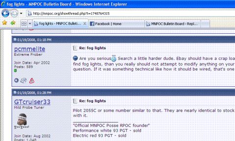 1993 Ford Probe - This is a screenshot of a forum thread, showing user comments and replies.