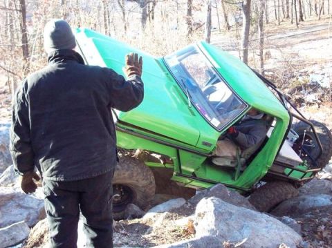 1978 Ford Bronco - This 1978 Ford Bronco is stuck on rocks during an off-road excursion.