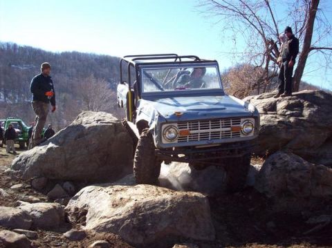 1978 Ford Bronco - This 1978 Ford Bronco is shown tackling a challenging off-road course.
