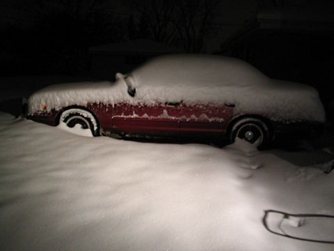 2001 Ford Crown Victoria - 10 inches of snow on my baby!