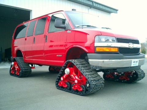 1987 Suzuki Samurai - This van has been modified with snow tracks for off-road capability.