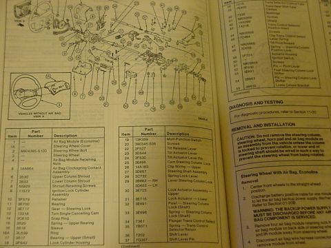 1993 Ford Bronco - 1993 Ford body/chassis service manual page