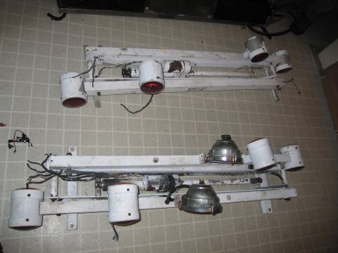 1991 Ford LTD Crown Victoria - Two police light bars, likely for a vehicle, are shown disassembled with visible wiring.