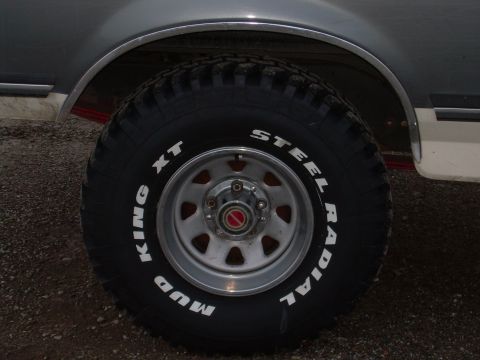 1991 Ford Bronco - This image shows a close-up of a tire with white lettering, not enough detail to confirm the vehicle model or year.