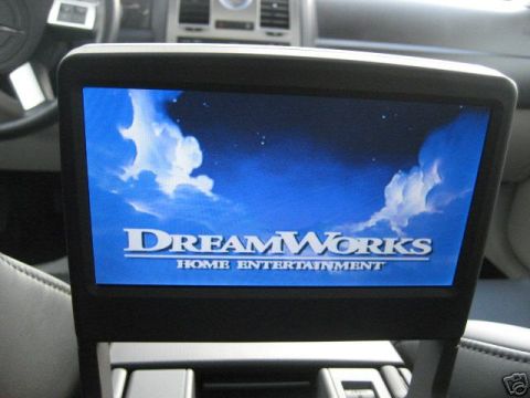 2007 Chrysler 300 - Rear seat entertainment screen in a 2007 Chrysler 300 displays the DreamWorks logo.