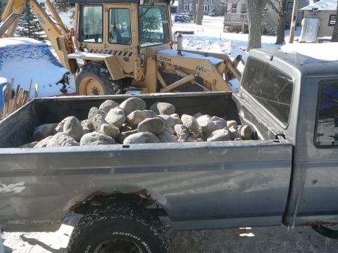 1997 Mercury Grand Marquis - Rocks removed by hand from original foundation. 6 full truck loads so far!