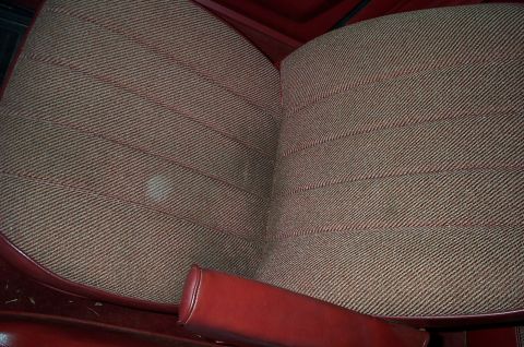 1996 Ford Bronco - Close-up view of the patterned fabric interior seats, showing the texture and stitching.