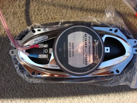 1983 Ford Bronco - here are the new rear top factory location speakers. i got them from a local audio place.