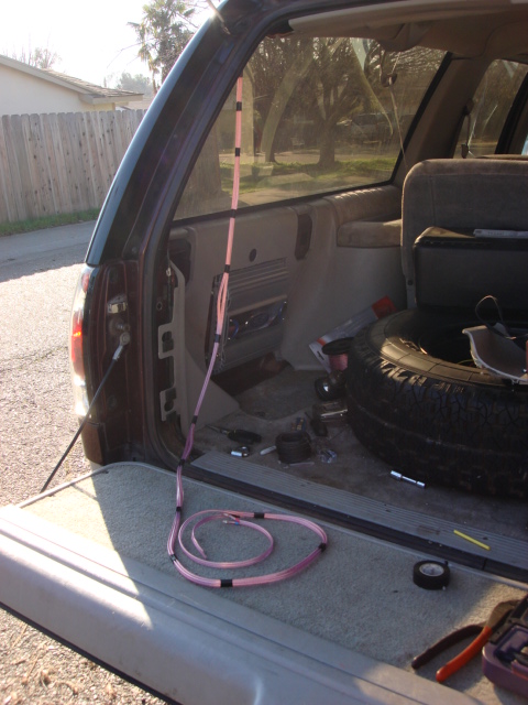1983 Ford Bronco - i taped the speaker wires together so they look better and stay out of the way of other things.