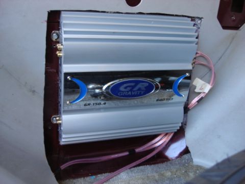 1983 Ford Bronco - to keep all in some sort of org. i tined the ends of the speaker wires and installed them in the amp. now the rear upper deck speakers are…
