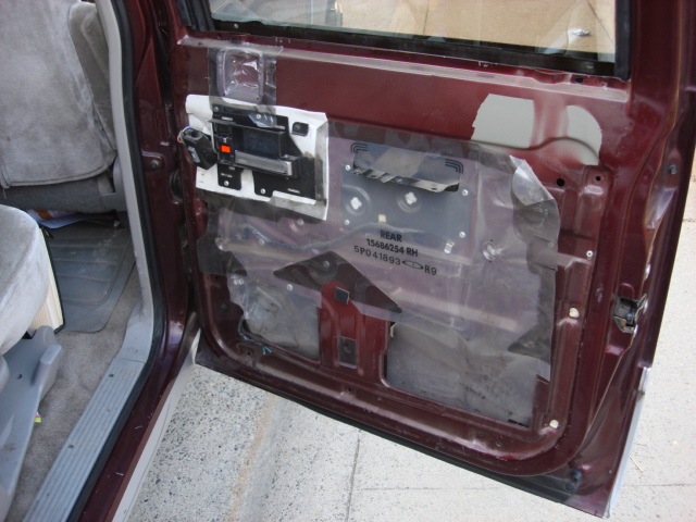 here is the stripped door. this was just after the door panel was removed.