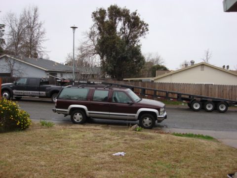 1983 Ford Bronco - Here is my 1st truck i drove for Roseville Transport. It is a Ford F550 and 4 car trailer.