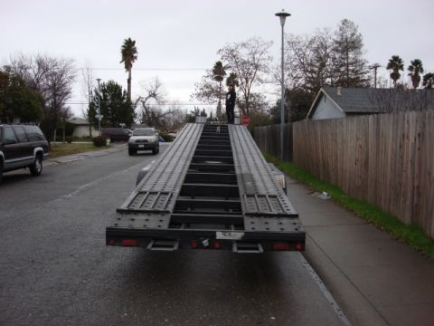 1983 Ford Bronco - this is a view from the rear and Josh is standing at the front of the trailer. it is alot of fun to put all the cars on and off this rig.