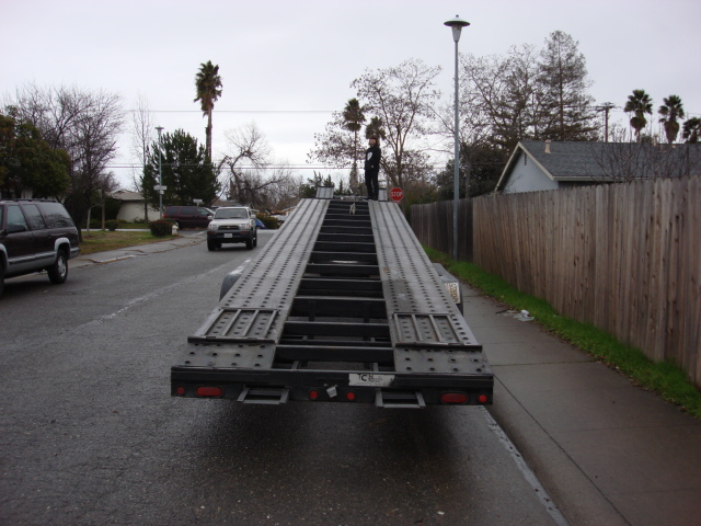 this is a view from the rear and Josh is standing at the front of the trailer. it is alot of fun to put all the cars on and off this rig.