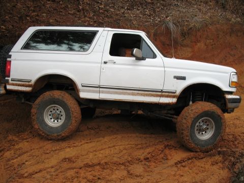 1993 Ford Bronco - whoops, slid into the side