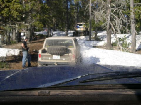 1979 Ford Bronco - Snapped my winch cable.......so Doug and Jesse had fun pulln me up