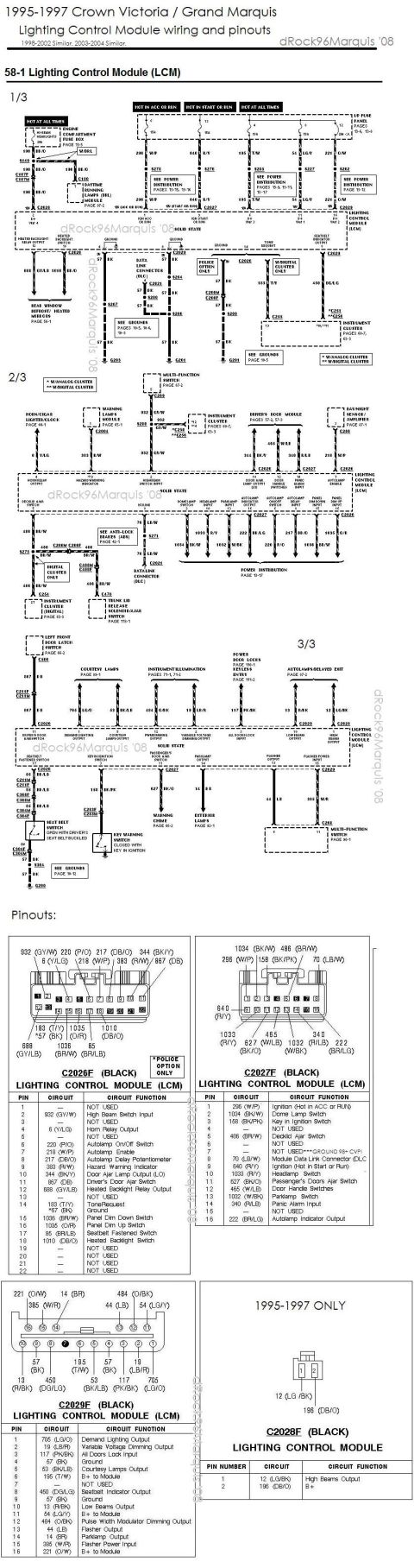 1996 Mercury Grand Marquis - '95-'97 CV/GMQ LCM wiring and pinouts