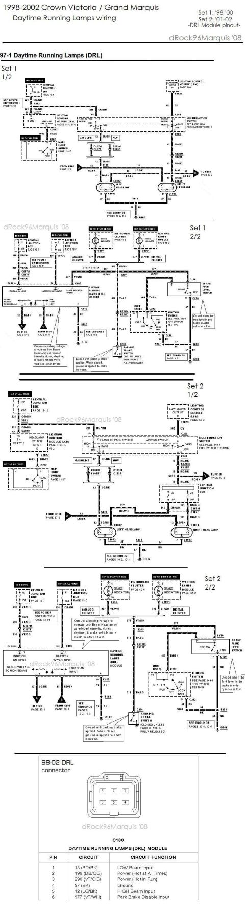 1996 Mercury Grand Marquis - 1998-2002 CV/GMQ DRL wiring and module pinout