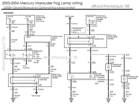 1996 Mercury Grand Marquis - 2003-2004 Marauder foglamp wiring 06 GMQ w/ optional fog lamps similar