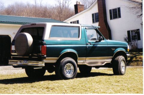 1996 Ford Bronco - This 1996 Ford Bronco is shown from the rear-left, parked outdoors.