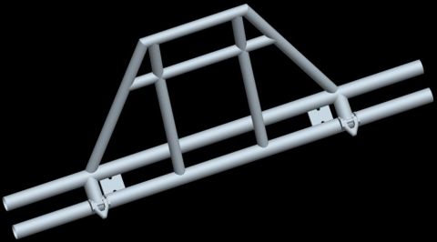 1995 Ford Explorer - A white tube bumper assembly with a complex internal bracing structure is shown against a black background.