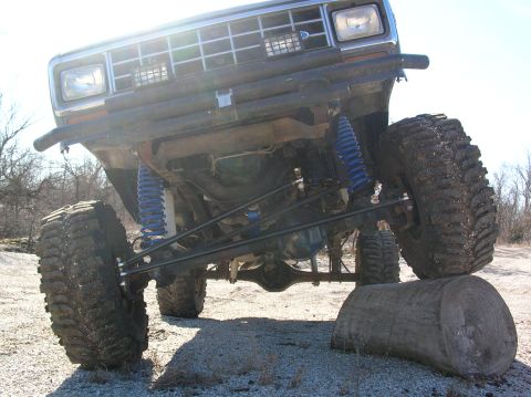 1985 Ford Bronco II - was the biggest stump closeby..... it swallowed it lol. It looked kinda big till it drove right up on it, now it seems small.