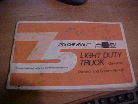 1975 Chevrolet Blazer - the '75 blazer manual that came with the truck