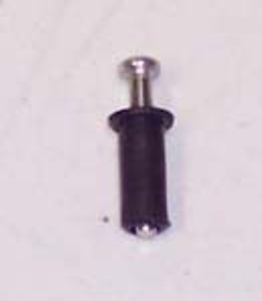 1992 Ford Bronco - Close-up of a door lock actuator rod, a metal pin and a black cylindrical housing.