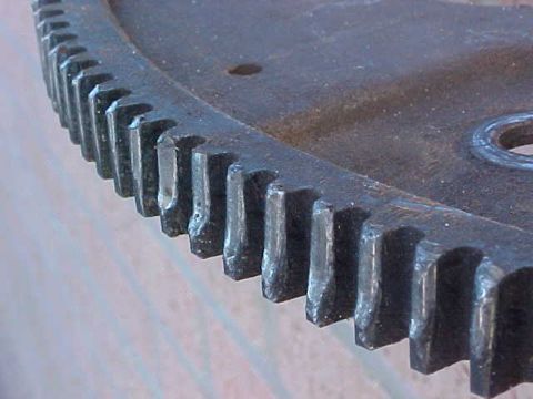 1975 Chevrolet Blazer - flywheel grind. when they look like this, its time to replace the flywheel.