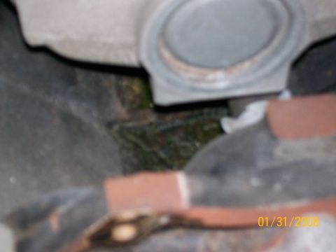 1995 Mercury Grand Marquis - Close-up view of an intake manifold gasket, with a date stamp of 01/31/2008 visible.
