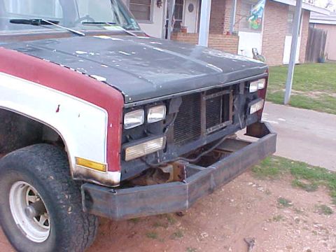 1975 Chevrolet Blazer - this was the start of my first custom bumper. it was designed wrong and although very strong, it was too ineffective