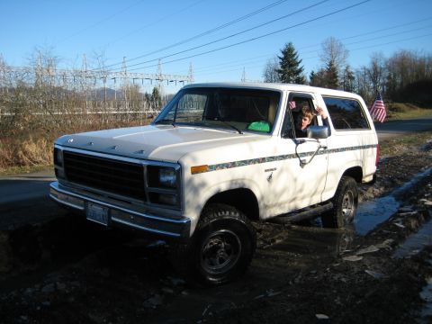 1980 Ford Bronco - Zach drivin' my truck, haha.